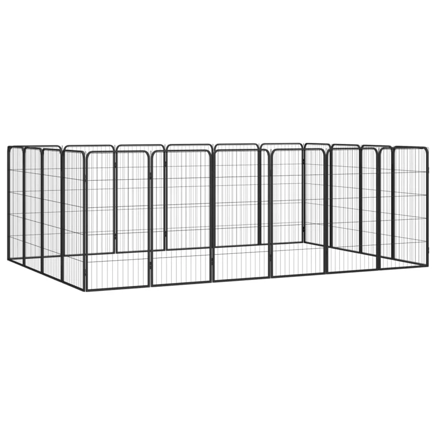 Parc pour chien 20panneaux Noir 50x100cm Acier enduit de poudre
