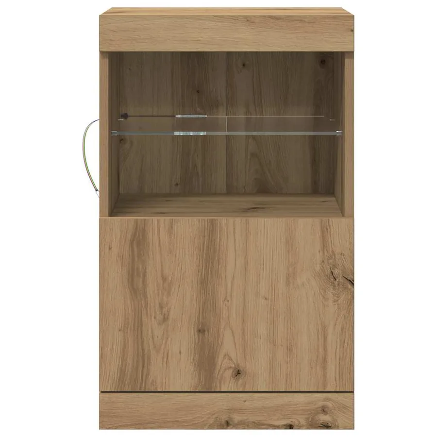 Buffet LED Chêne artisanal 41 x 37 x 67 cm Bois d'ingénierie - 6