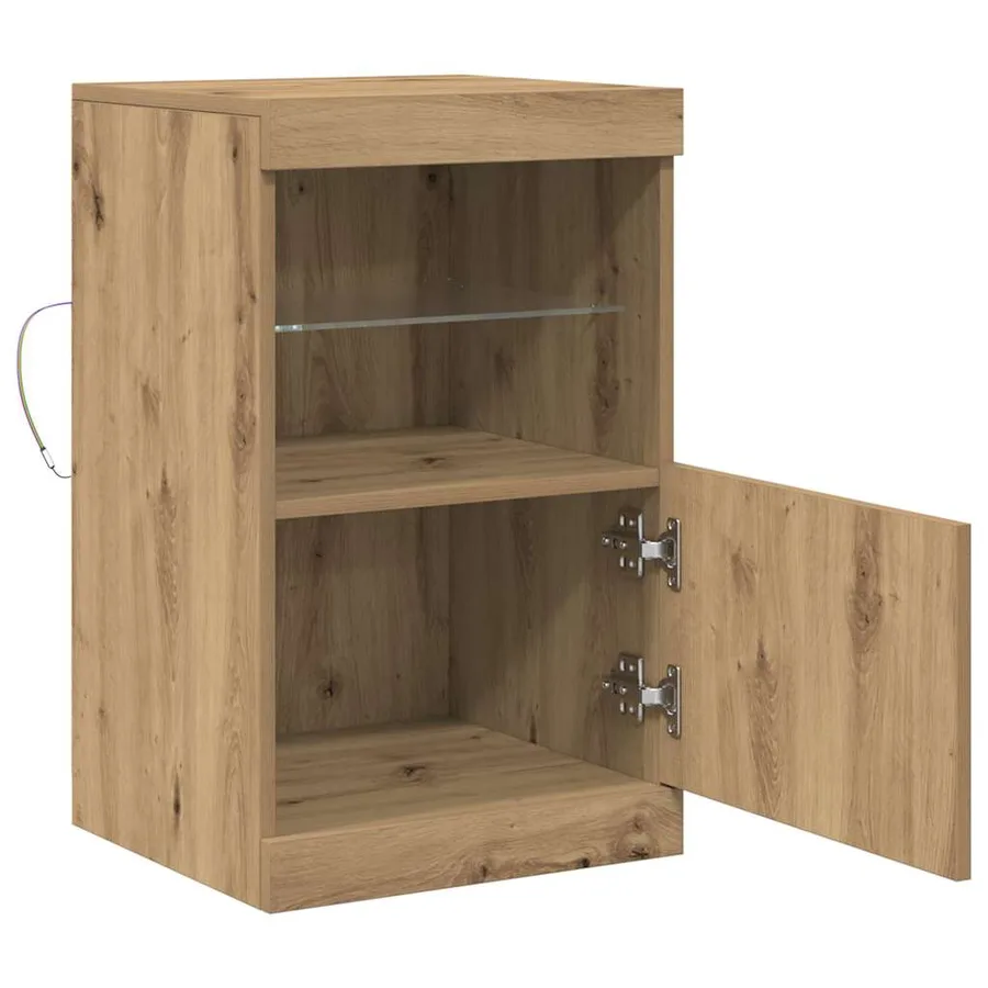 Buffet LED Chêne artisanal 41 x 37 x 67 cm Bois d'ingénierie - 7