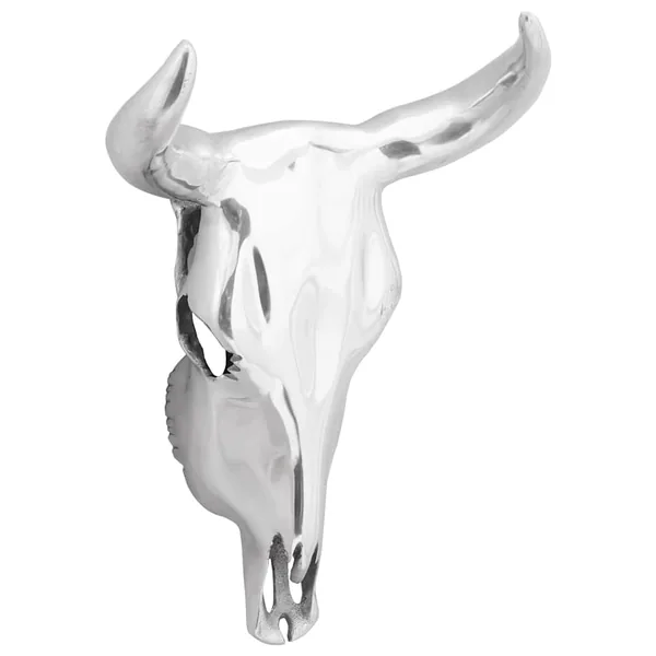 Crâne de taureau Argenté 34 x 13 x 53 cm Aluminium
