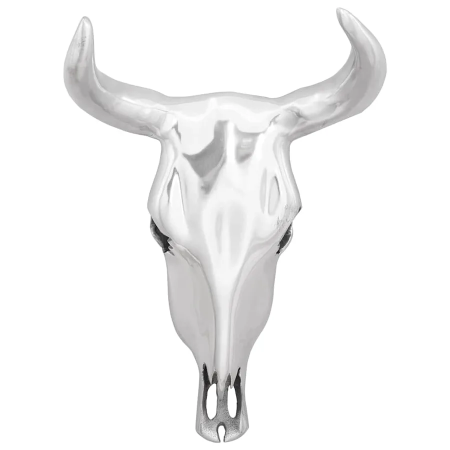 Crâne de taureau Argenté 34 x 13 x 53 cm Aluminium - 3