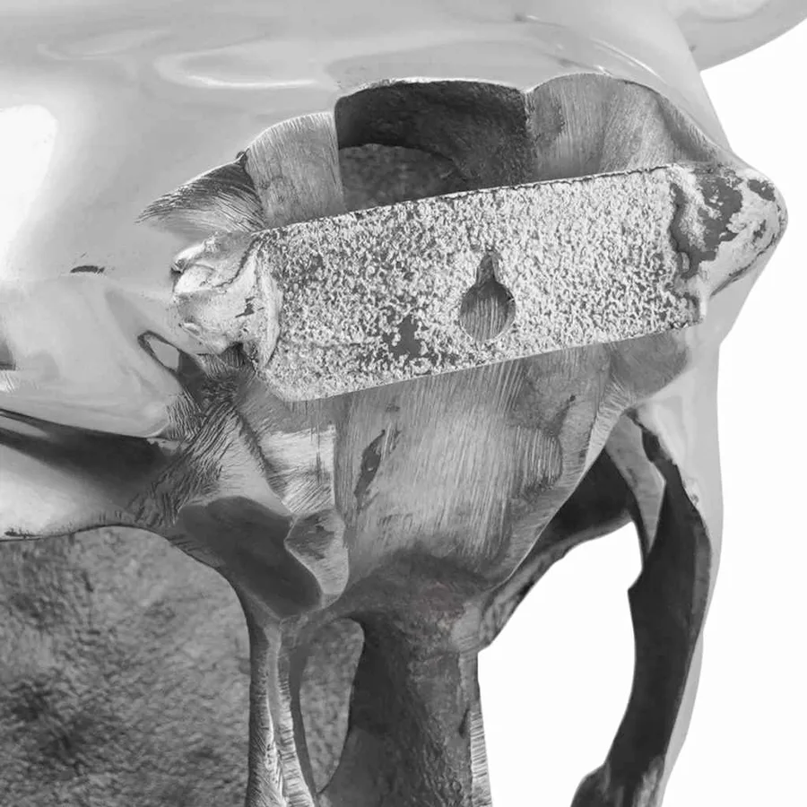 Crâne de taureau Argenté 34 x 13 x 53 cm Aluminium - 7