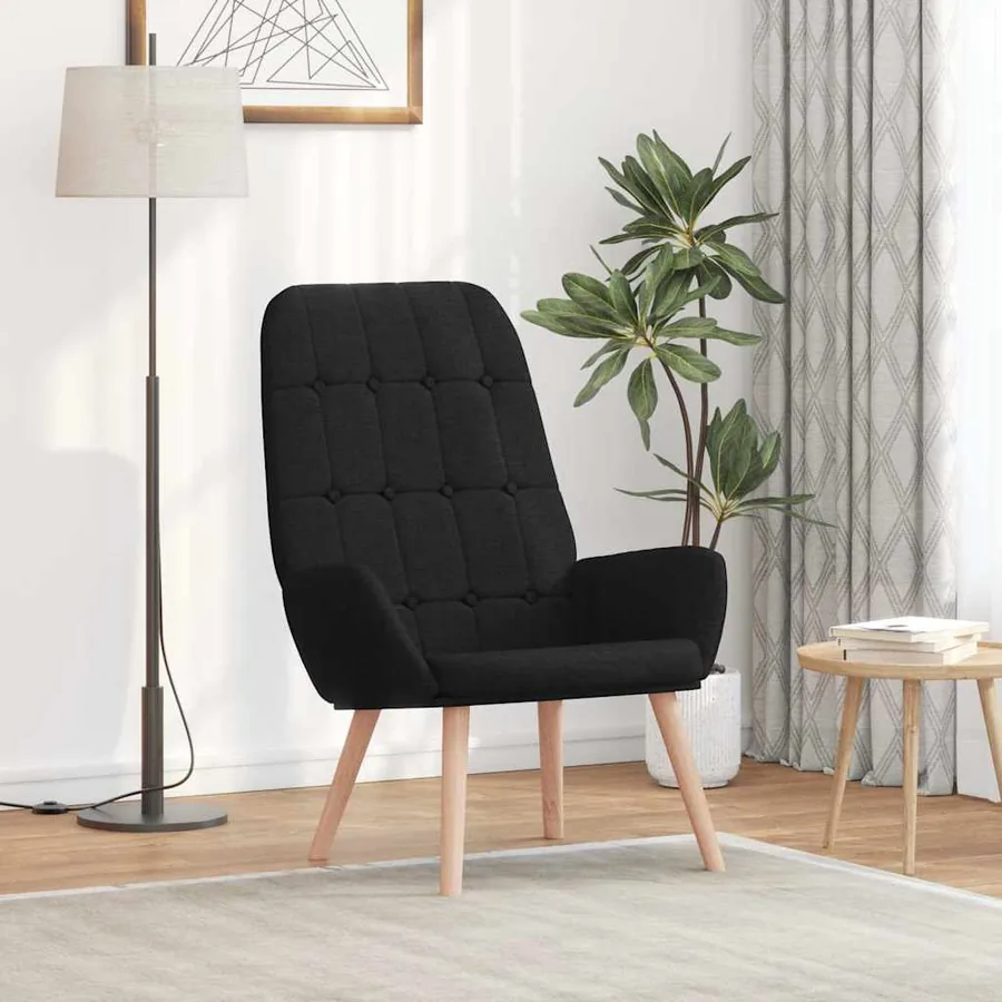 Fauteuil relaxant en tissu noir
