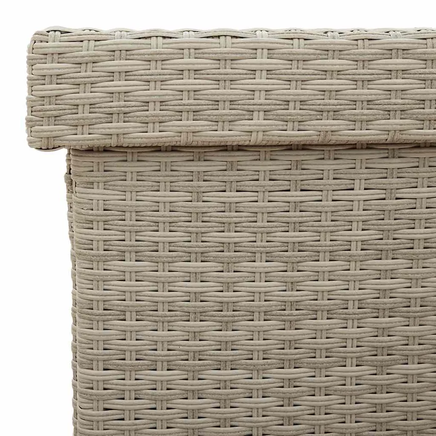 Boîte de rangement de jardin et roues gris clair résine tressée - 10