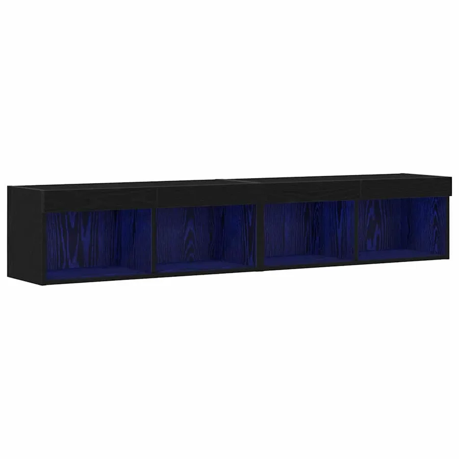 Ensemble meuble TV avec LED 2 pcs Chêne noir 80 x 30 x 30 cm - 2