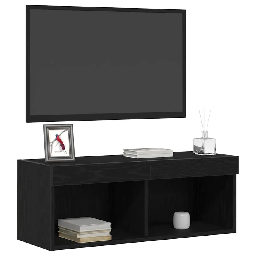 Ensemble meuble TV avec LED 2 pcs Chêne noir 80 x 30 x 30 cm - 3