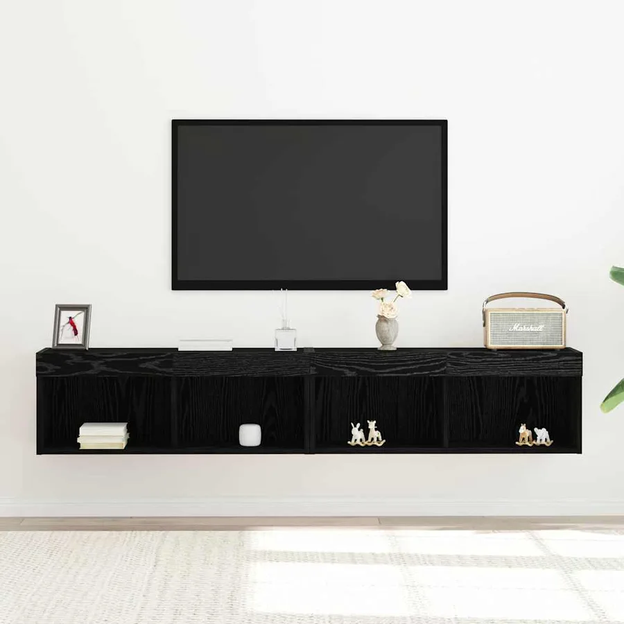 Ensemble meuble TV avec LED 2 pcs Chêne noir 80 x 30 x 30 cm - 5
