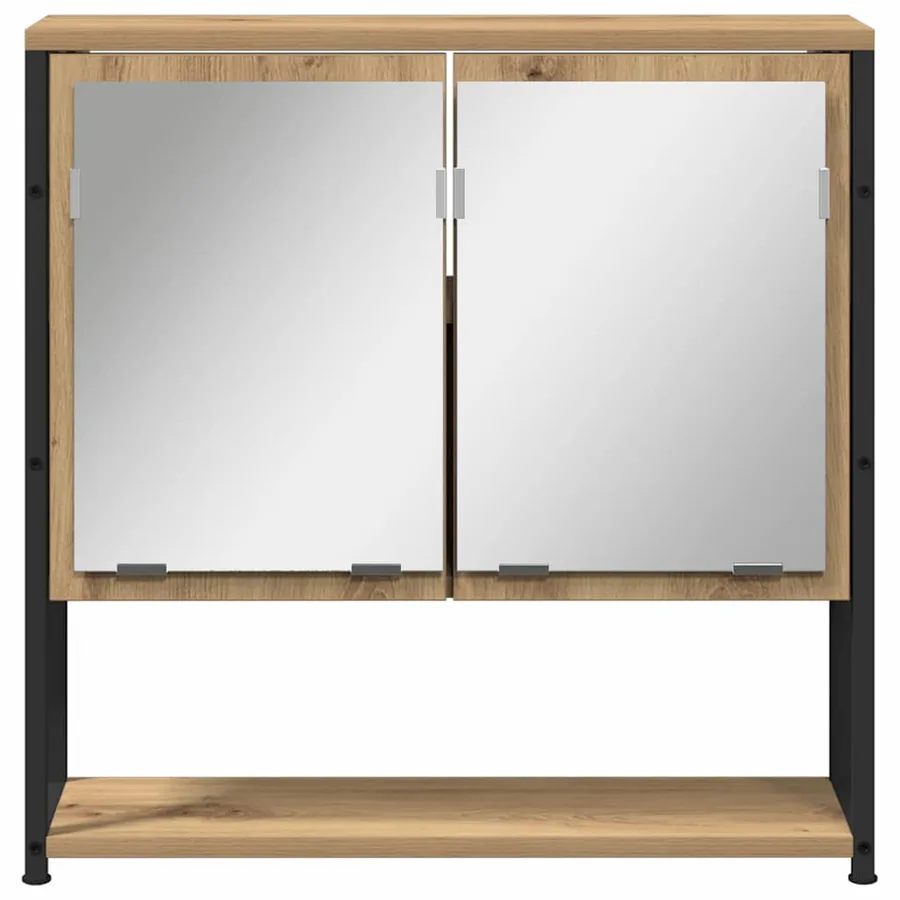 Armoire Miroir Chêne artisanal 60 x 16 x 60 cm - 6