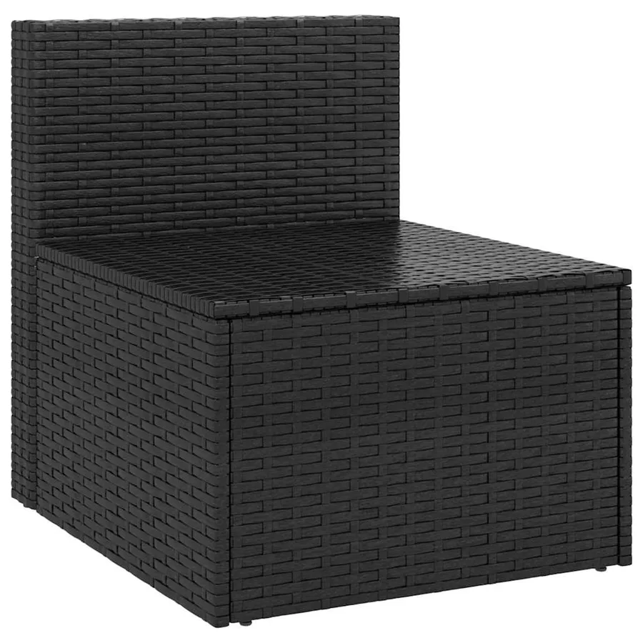 Salon de jardin 4 pcs avec coussins noir résine tressée - 13