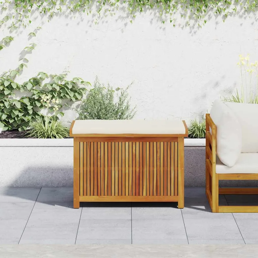 Boîte à coussins d'extérieur 90x50x60,5 cm bois massif d'acacia - 3