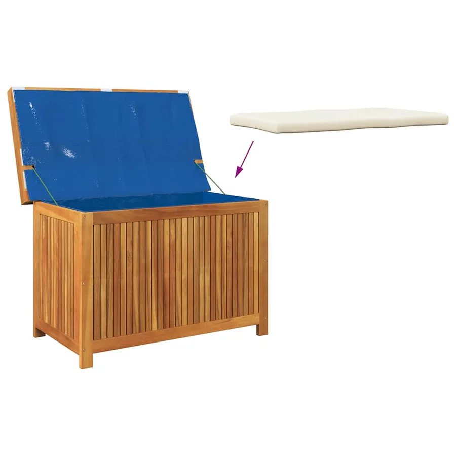 Boîte à coussins d'extérieur 90x50x60,5 cm bois massif d'acacia - 8
