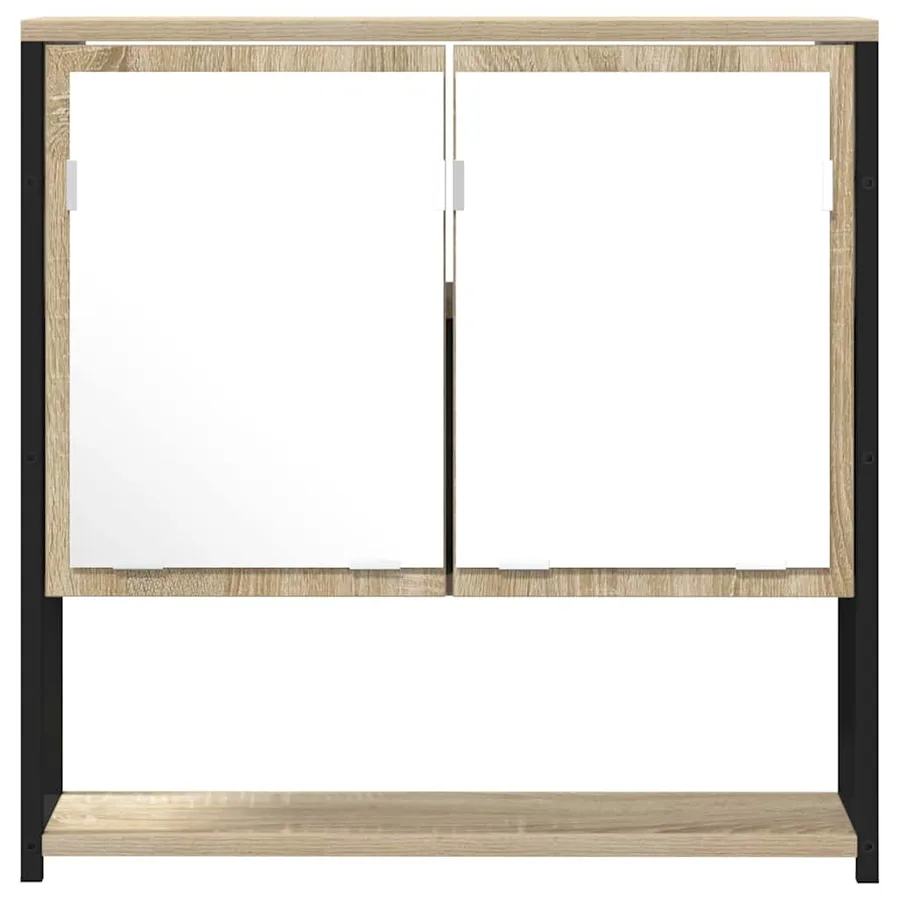 Miroir de salle de bain avec étagère Beige 60 x 16 x 60 cm - 5