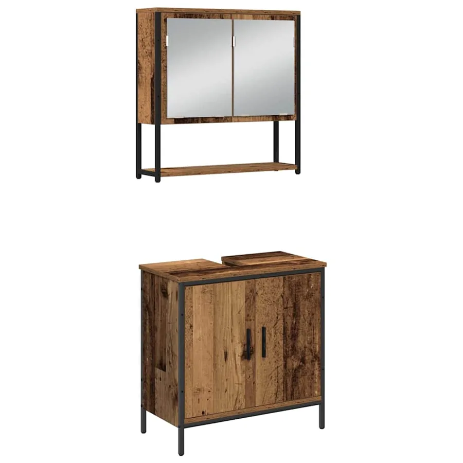 Ensemble de mobilier de salle de bain avec étagère 3 pcs Marron - 6
