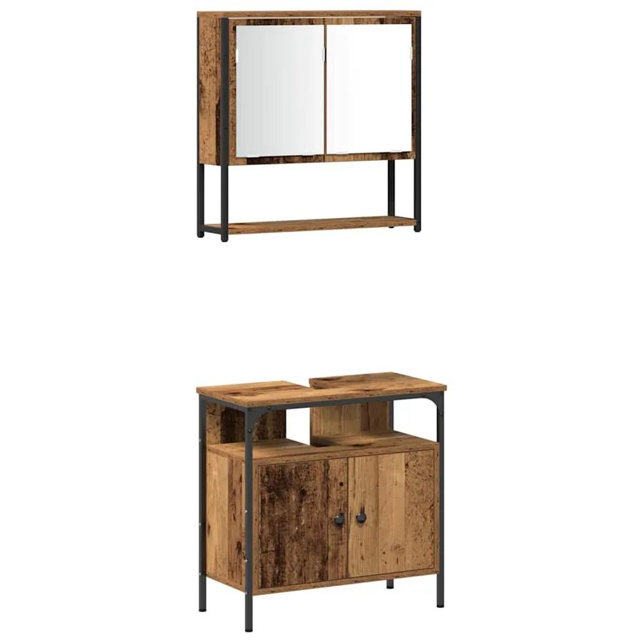 Ensemble de mobilier de salle de bain avec étagère 3 pcs Marron - 6