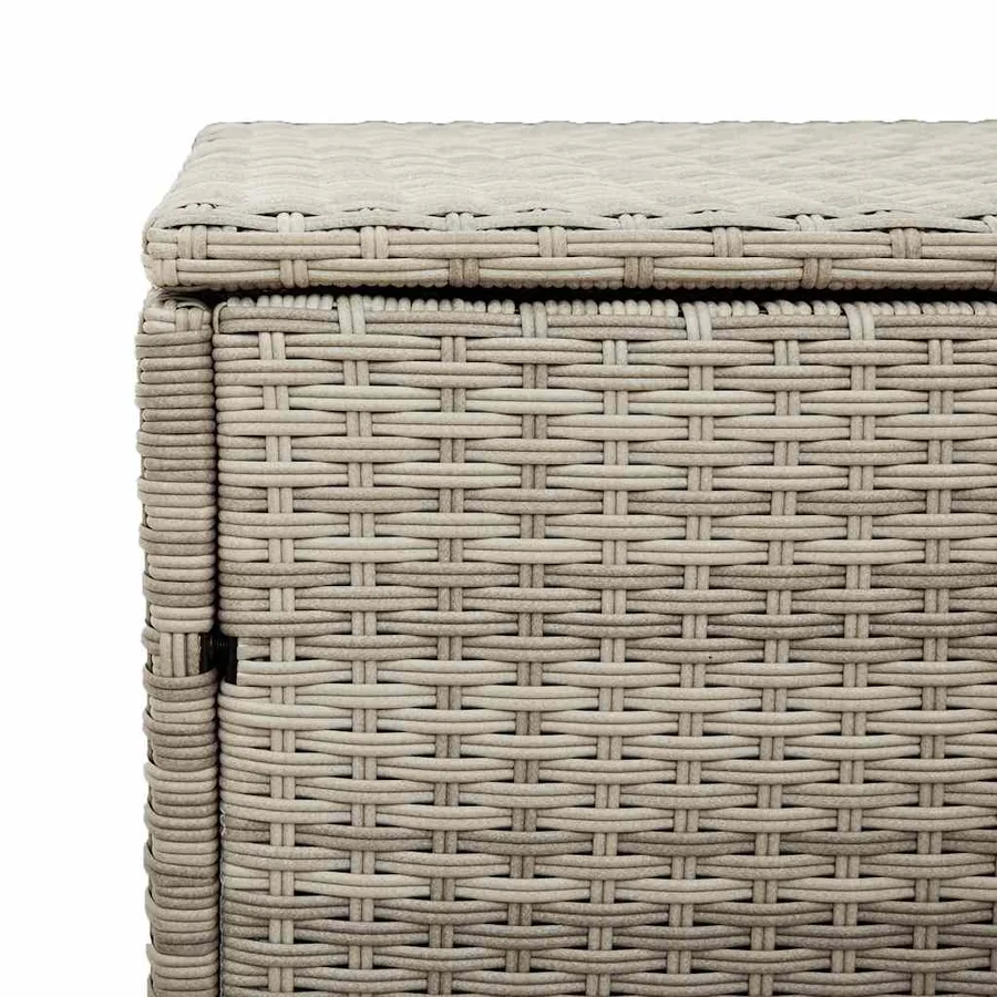 Boîte de rangement de jardin gris clair 220x50x58 cm rotin - 8