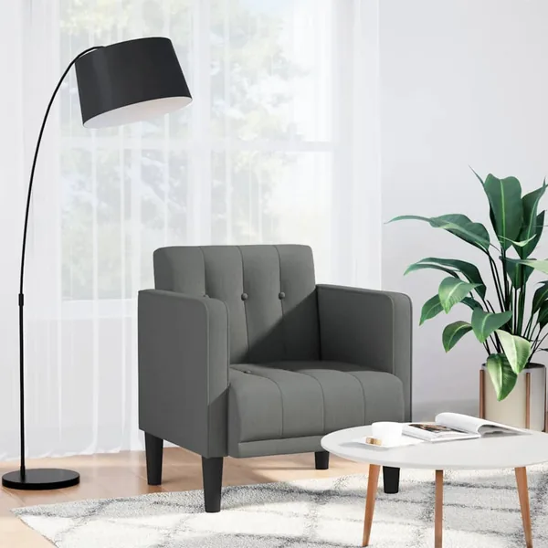 Canapé-chaise accoudoirs gris foncé 53 cm tissu