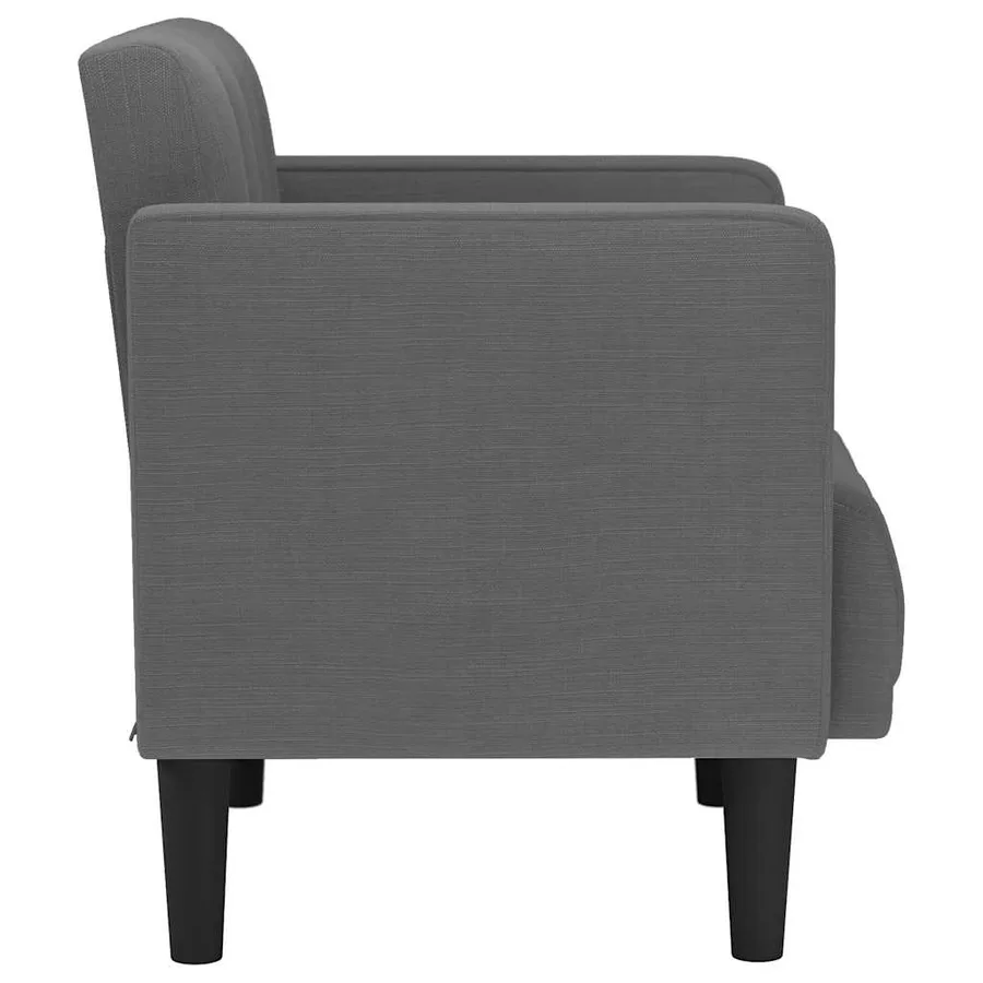 Canapé-chaise accoudoirs gris foncé 53 cm tissu - 4