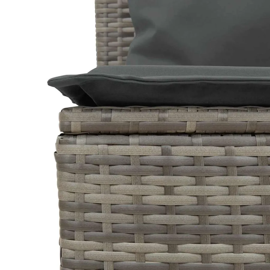 Ensemble à manger de jardin 3 pcs coussins gris résine tressée - 12