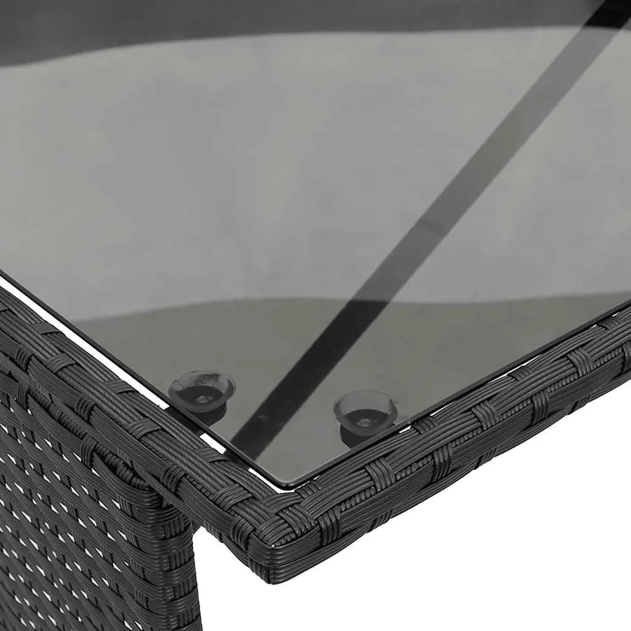 Ensemble à manger de jardin avec coussins 3 pcs Noir - 11