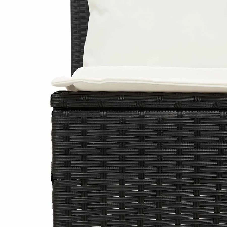 Ensemble à manger de jardin avec coussins 3 pcs Noir - 12