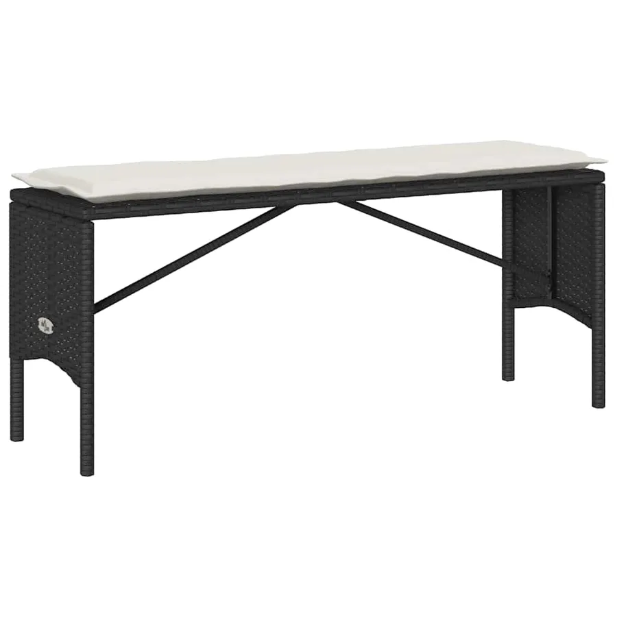 Ensemble à manger de jardin avec coussins 3 pcs Noir - 5