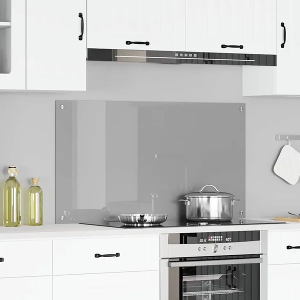 Crédence de cuisine Gris clair 110 x 60 cm verre trempé