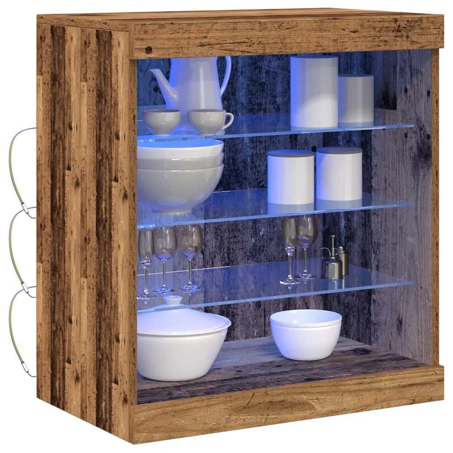 Buffet LED Bois ancien 60,5 x 37 x 67 cm Bois d'ingénierie - 3