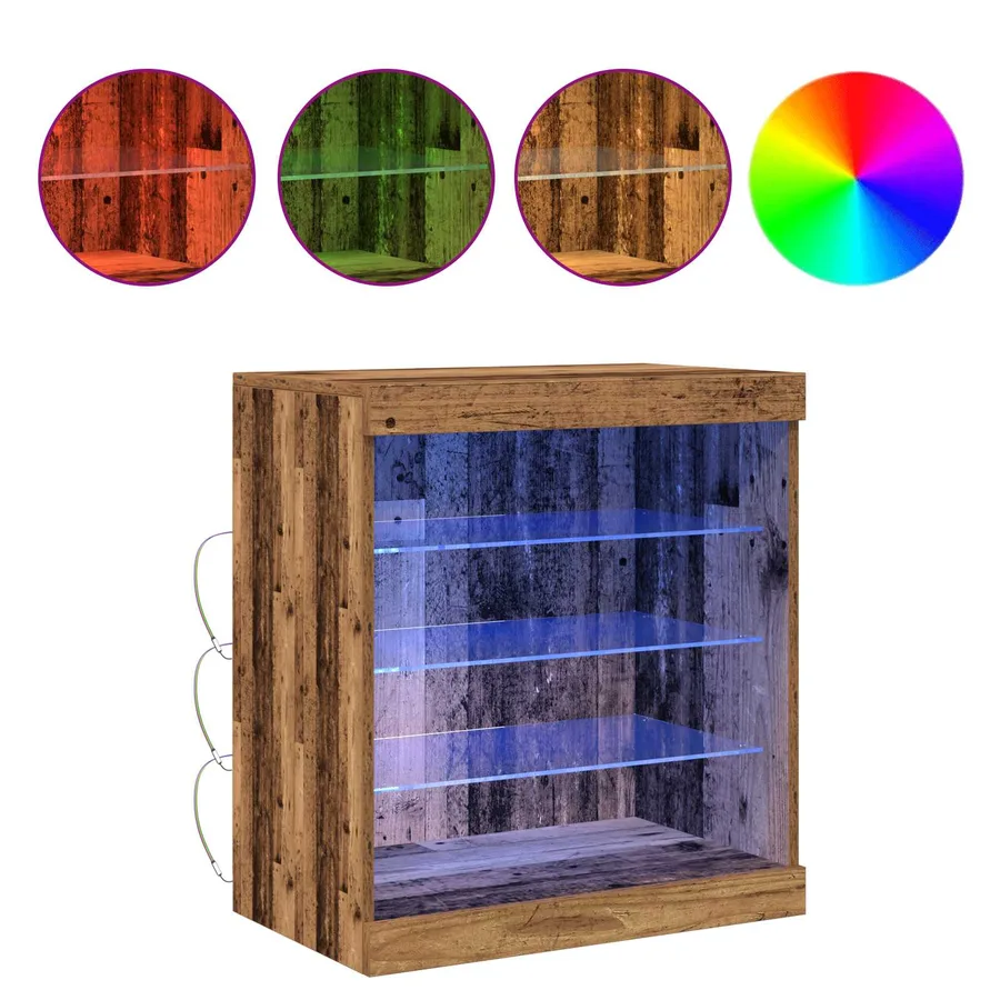 Buffet LED Bois ancien 60,5 x 37 x 67 cm Bois d'ingénierie - 4