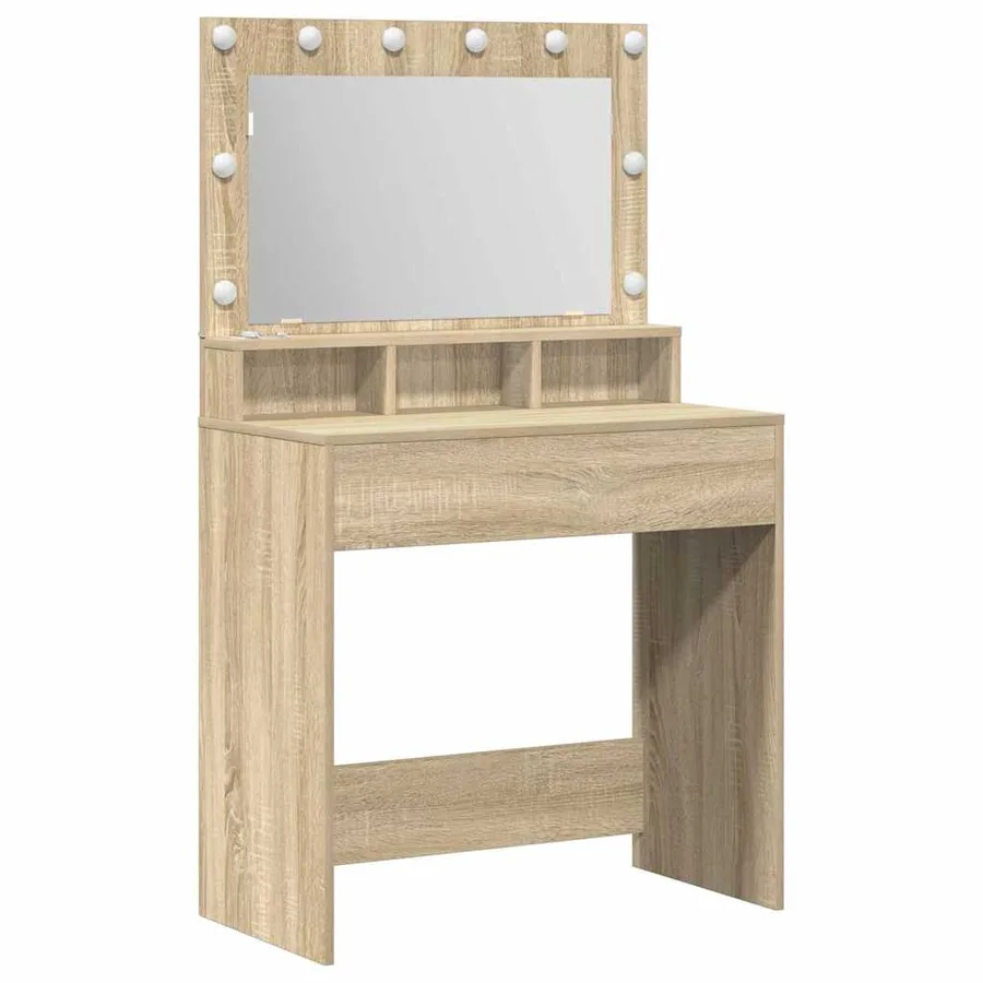 Table de Toilette avec étagère Chêne Sonoma 75,5 x 41 x 135 cm - 2