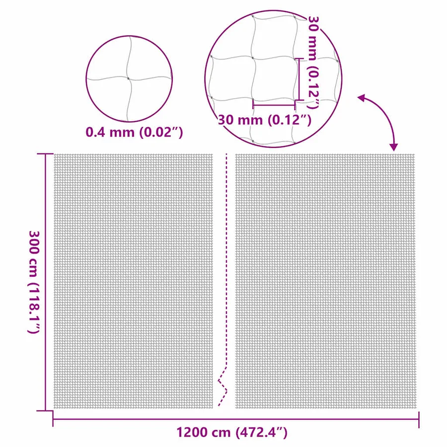 Filet pour chat transparent en nylon 12 x 3 m - 7