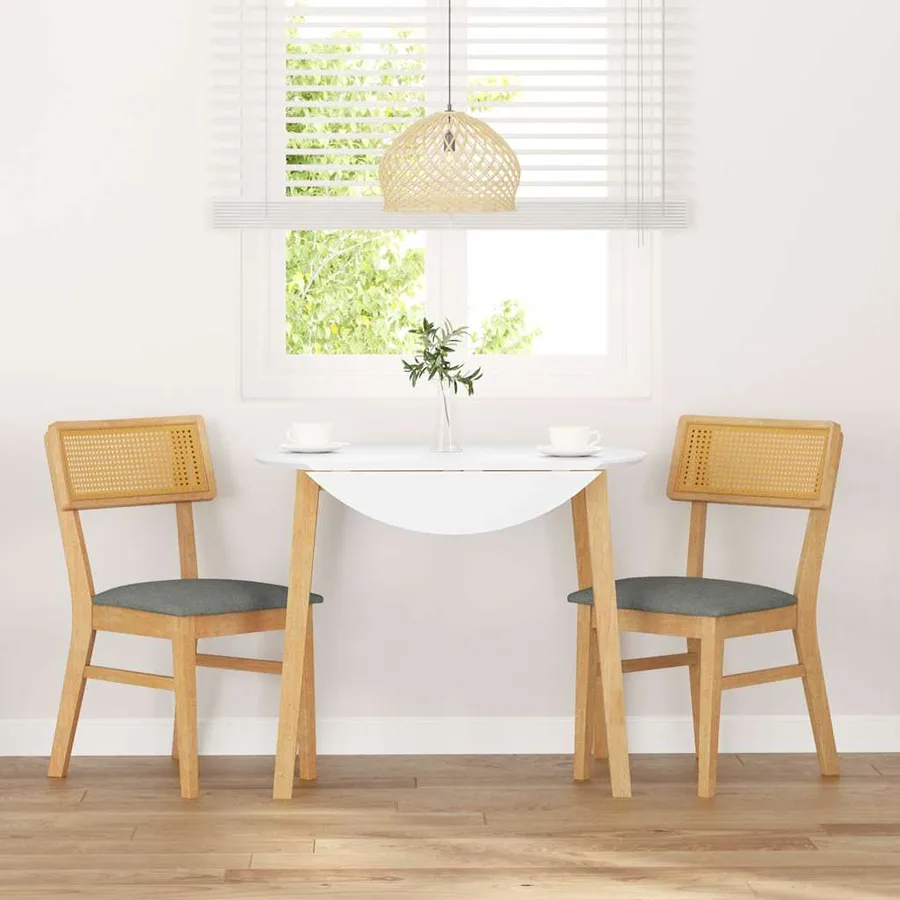 Chaises à manger coussins 2 pcs bois massif caoutchouc - 3