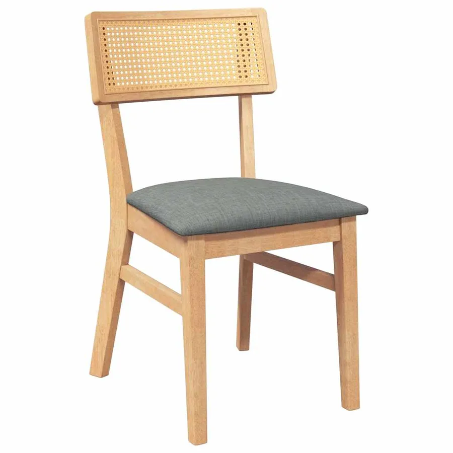 Chaises à manger coussins 2 pcs bois massif caoutchouc - 4