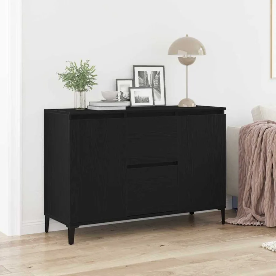 Buffet Chêne noir 104 x 35 x 70 cm Bois d'ingénierie