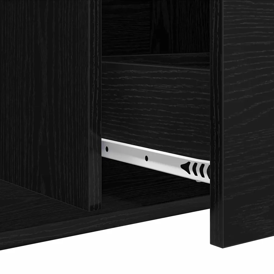 Buffet Chêne noir 104 x 35 x 70 cm Bois d'ingénierie - 11