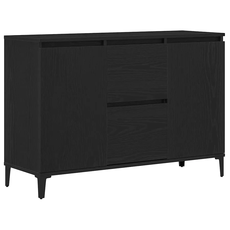 Buffet Chêne noir 104 x 35 x 70 cm Bois d'ingénierie - 2