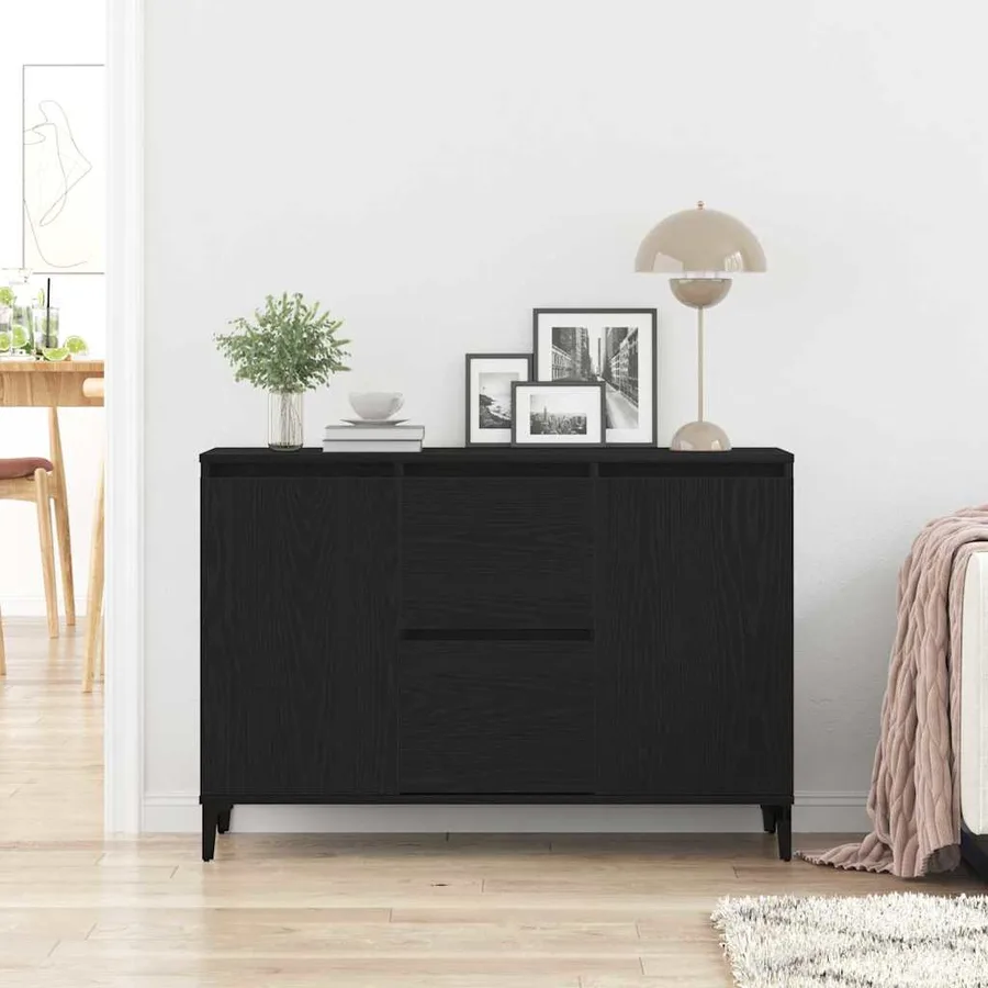 Buffet Chêne noir 104 x 35 x 70 cm Bois d'ingénierie - 4