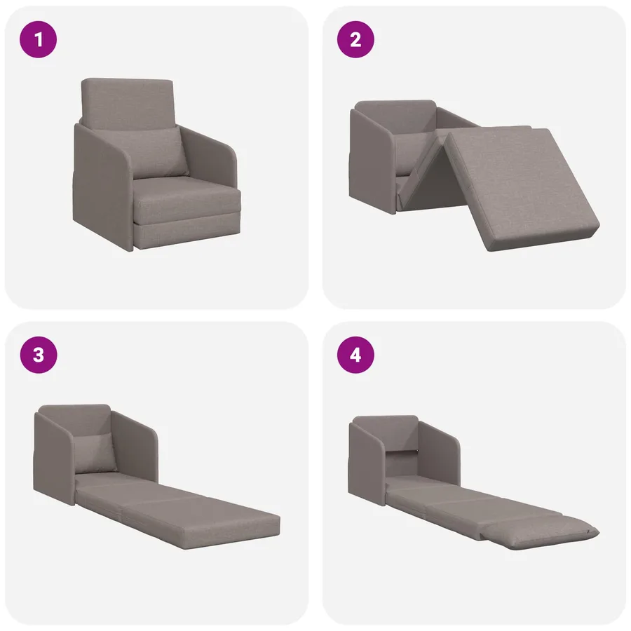 Canapé-Lit Taupe 65 x 80 x 83 cm tissu - 10