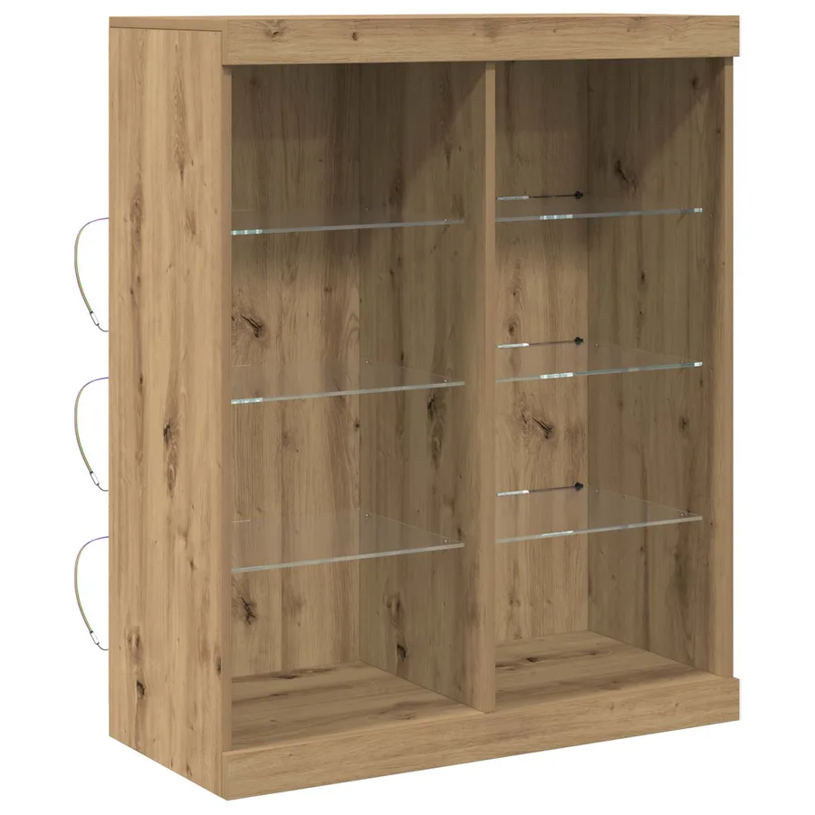 Buffet LED Chêne artisanal 81 x 37 x 100 cm Bois d'ingénierie - 2