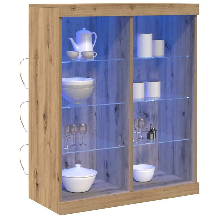 Buffet LED Chêne artisanal 81 x 37 x 100 cm Bois d'ingénierie - 3