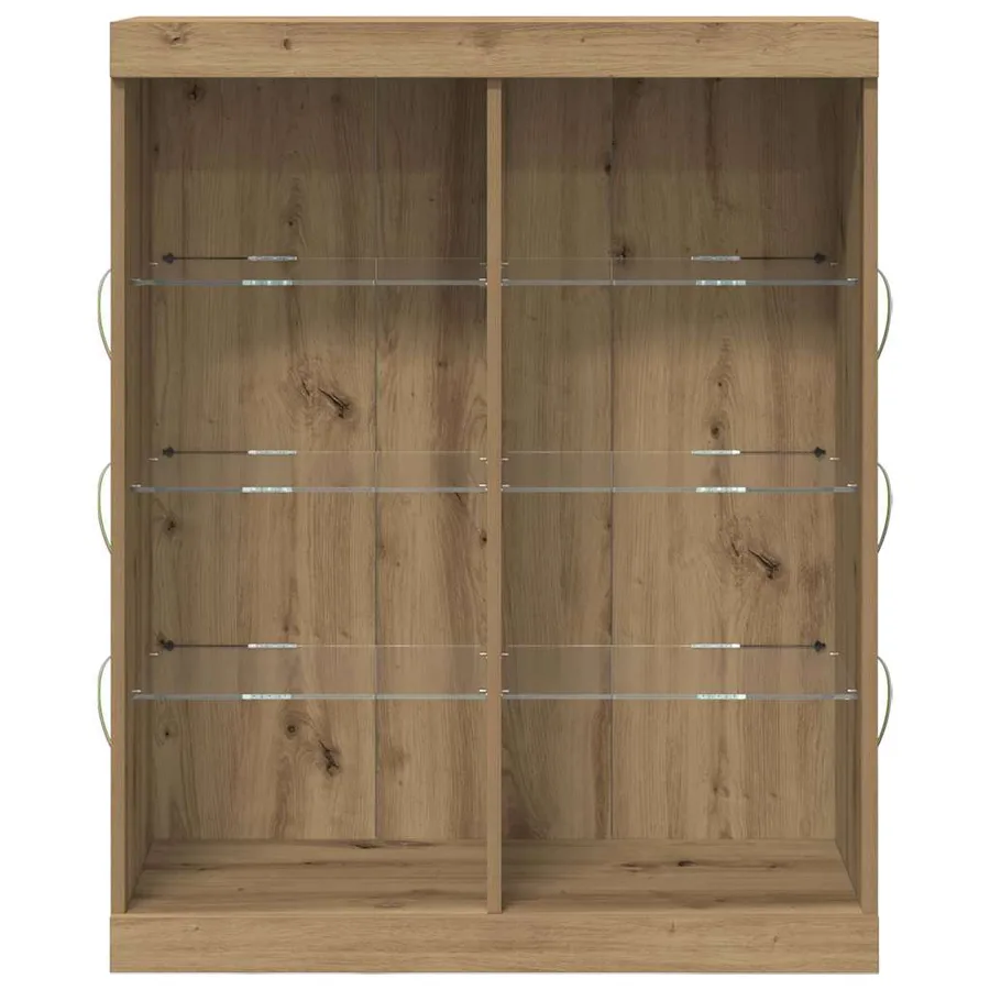 Buffet LED Chêne artisanal 81 x 37 x 100 cm Bois d'ingénierie - 6