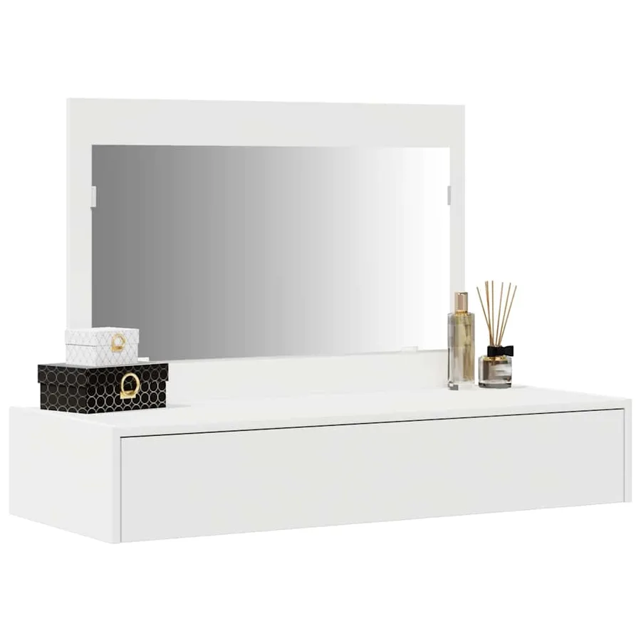 Table de Toilette Blanc 100 x 40 x 70 cm Bois d'ingénierie - 3