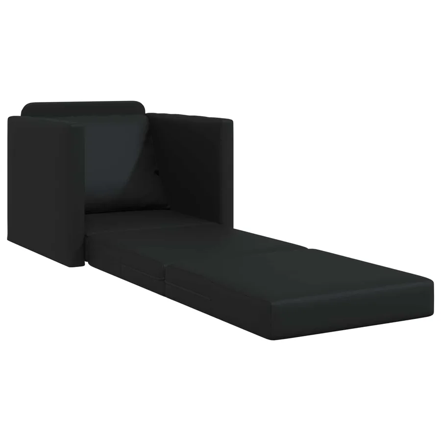 Canapé-Lit 60cm Noir Simili cuir - 4