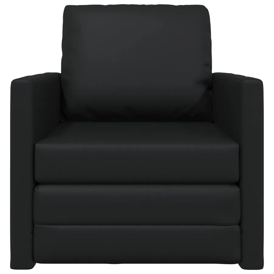 Canapé-Lit 60cm Noir Simili cuir - 5