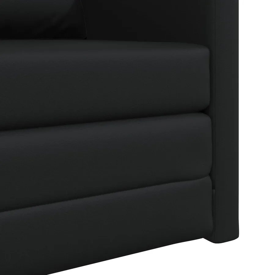 Canapé-Lit 60cm Noir Simili cuir - 9