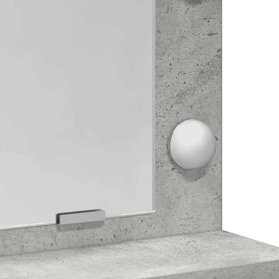 Table de Toilette Gris béton 50 x 41 x 135 cm Bois d'ingénierie - 9