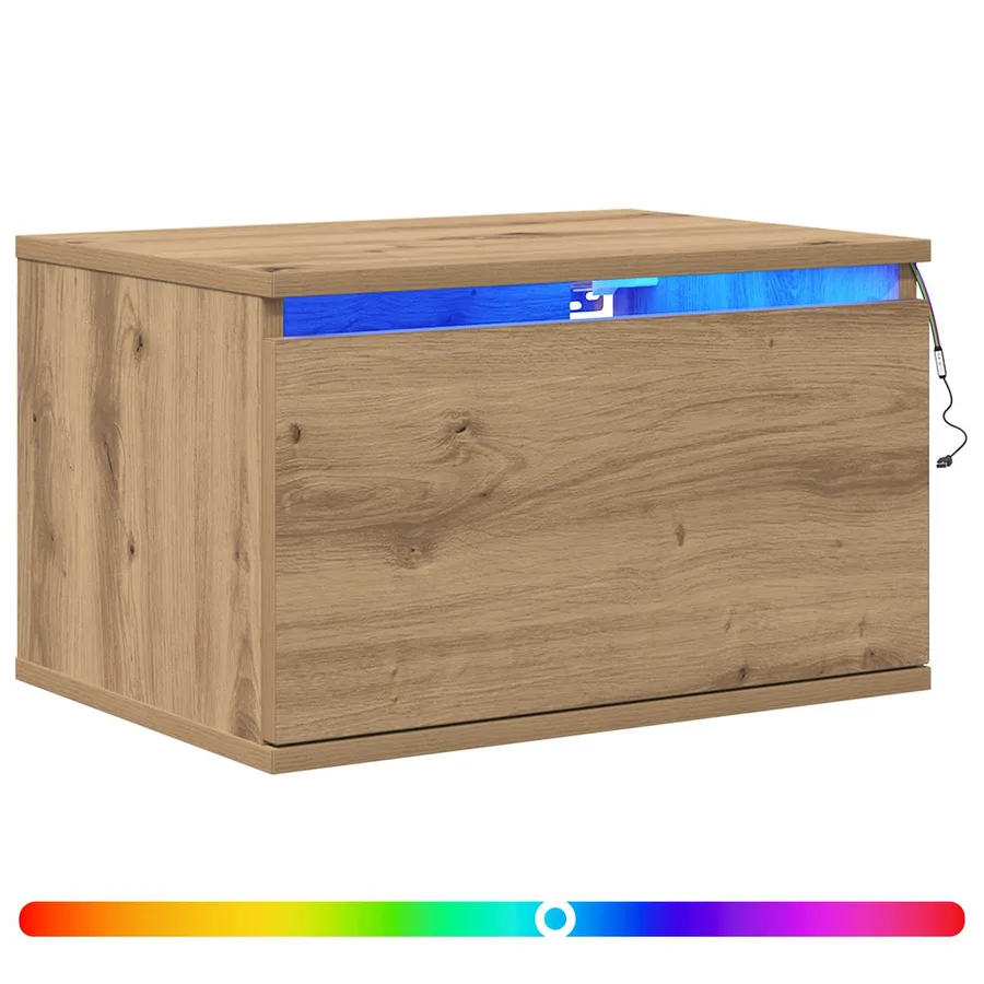 Cabinet de chevet mural Chêne artisanal 50 x 36 x 30 cm - 2