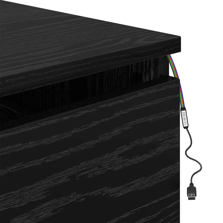 Cabinet de chevet mural avec tiroir Chêne noir 50 x 36 x 30 cm - 10