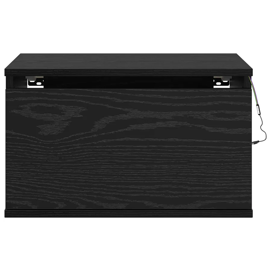 Cabinet de chevet mural avec tiroir Chêne noir 50 x 36 x 30 cm - 7