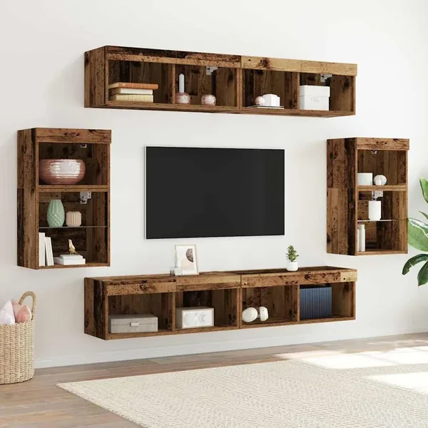 Ensemble meuble TV 8 pcs Bois ancien Bois d'ingénierie