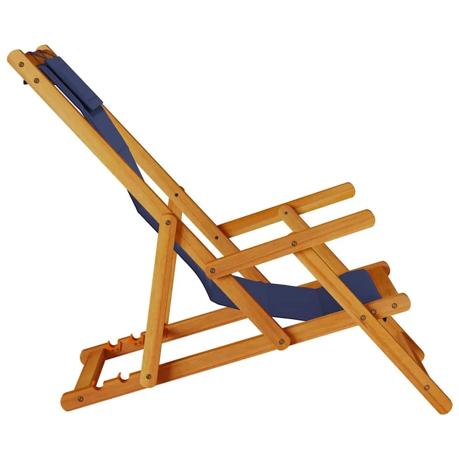 Chaise de plage avec coussin 2 pcs Marron Bois d'Acacia Massif - 5